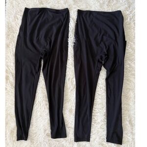 Maternity Leggings Activewear Workout‎ Yoga Pants with Pockets Black M